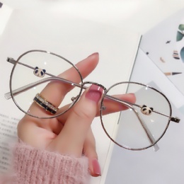 Anti Blue Light Glasses Optical Frame Glasses Finished Girl Metal Eyeglasses Computer Glasses Round Panda Eyeglasses