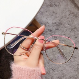 Women Vintage Anti Blue light Glasses Frame Round Women Lens Optical Mirror Simple Metal Anti-blue Clear Eyewear Frames